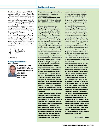 Vorschauseite 2: Gesundheitsförderung und Evidenz – Gegensatz oder Beziehung mit Potential?