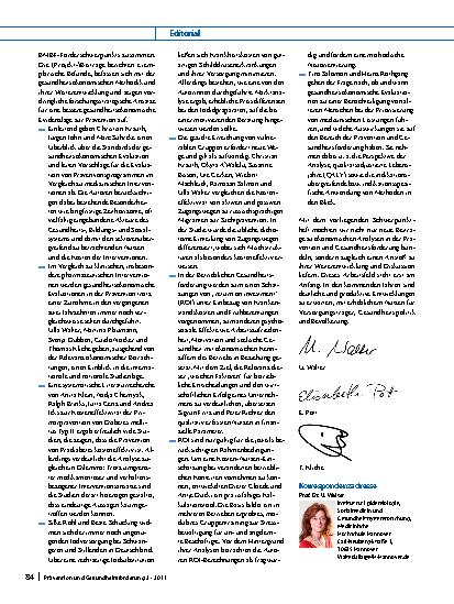 Vorschauseite 2: Gesundheitsökonomie trifft Gesundheitsförderung und Prävention