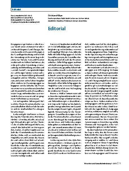 Vorschauseite 1: Editorial