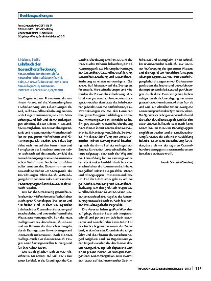 Vorschauseite 1: Lehrbuch der Gesundheitsförderung