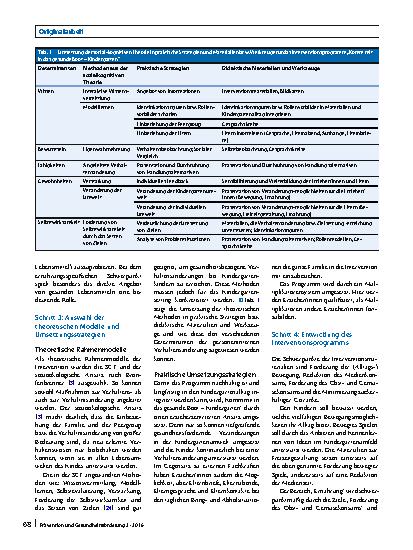 Vorschauseite 4: Entwicklung eines settingspezifischen Gesundheitsförderprogramms durch die Verwendung des Intervention-Mapping-Ansatzes: „Komm mit in das gesunde Boot – Kindergarten“