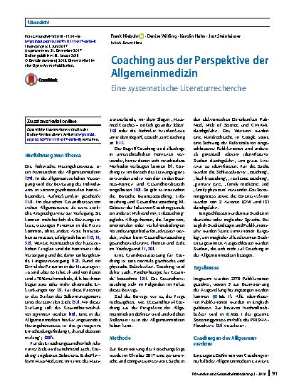 Vorschauseite 1: Coaching aus der Perspektive der Allgemeinmedizin
