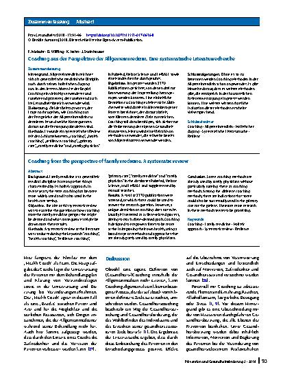 Vorschauseite 3: Coaching aus der Perspektive der Allgemeinmedizin