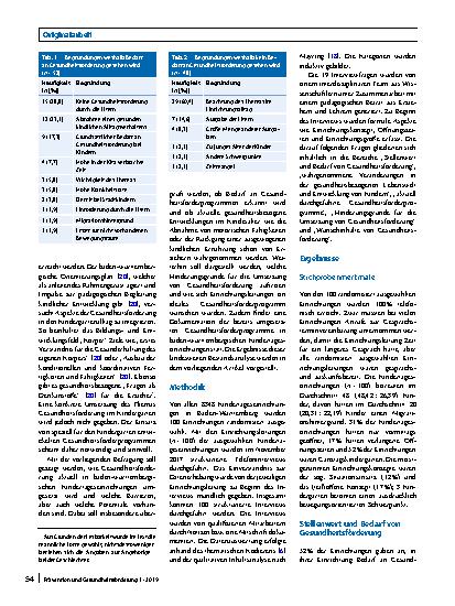 Vorschauseite 2: Gesundheitsförderung an baden-württembergischen Kindertageseinrichtungen