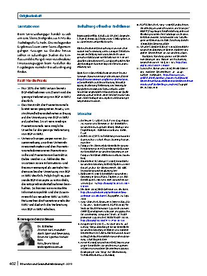 Vorschauseite 5: Präventionsreife in kleinen und mittleren Unternehmen