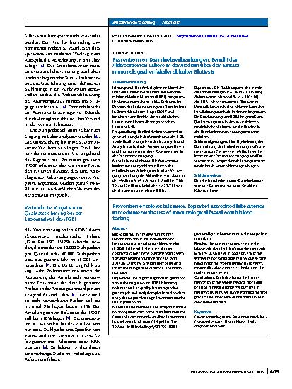 Vorschauseite 3: Prävention von Darmkrebserkrankungen