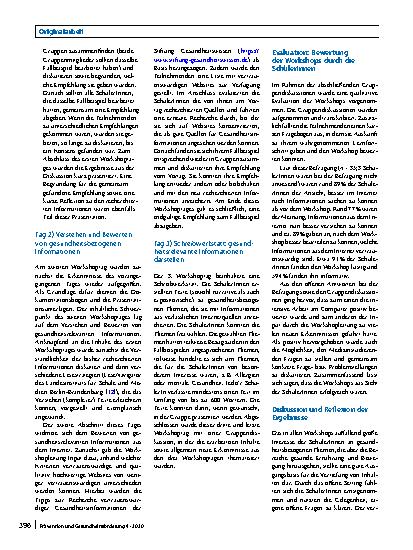 Vorschauseite 5: Konzeption und Durchführung von Workshops zur Förderung der Gesundheitskompetenz von SchülerInnen der Sekundarstufe I