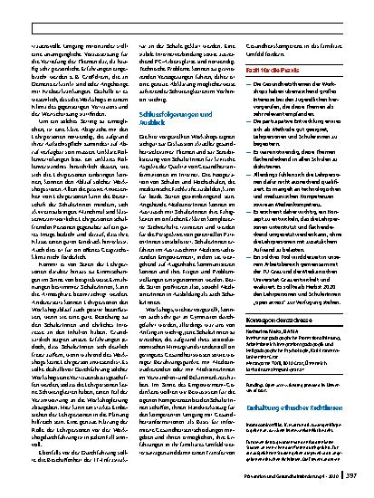 Vorschauseite 6: Konzeption und Durchführung von Workshops zur Förderung der Gesundheitskompetenz von SchülerInnen der Sekundarstufe I