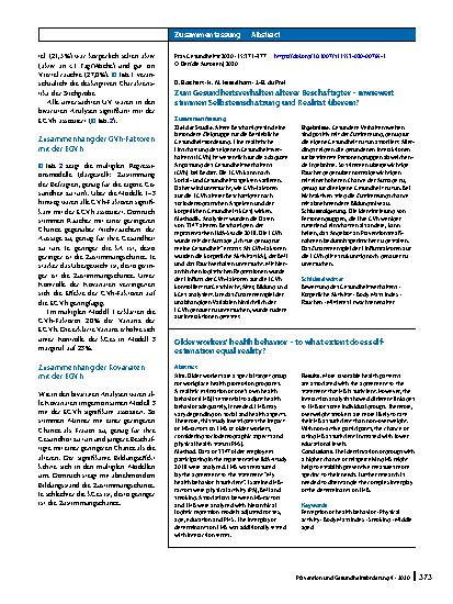 Vorschauseite 3: Zum Gesundheitsverhalten älterer Beschäftigter – inwieweit stimmen Selbsteinschätzung und Realität überein?