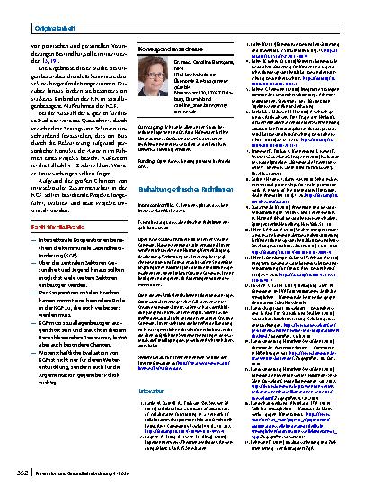 Vorschauseite 6: Intersektorale Kooperationen auf verschiedenen Steuerungsebenen in der kommunalen Gesundheitsförderung von Kindern