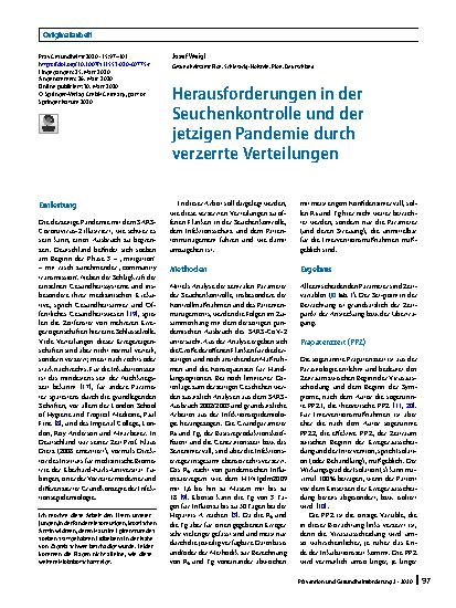 Vorschauseite 1: Herausforderungen in der Seuchenkontrolle und der jetzigen Pandemie durch verzerrte Verteilungen