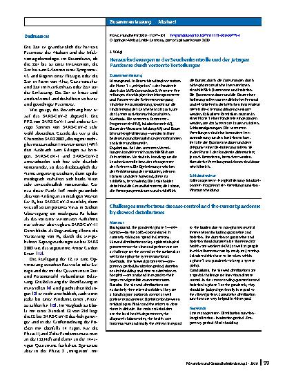 Vorschauseite 3: Herausforderungen in der Seuchenkontrolle und der jetzigen Pandemie durch verzerrte Verteilungen