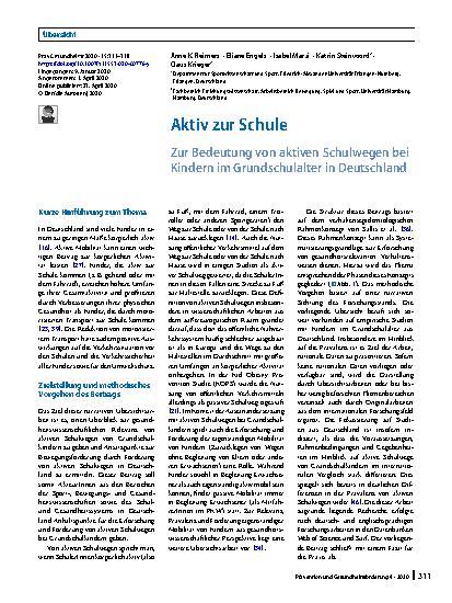 Vorschauseite 1: Aktiv zur Schule