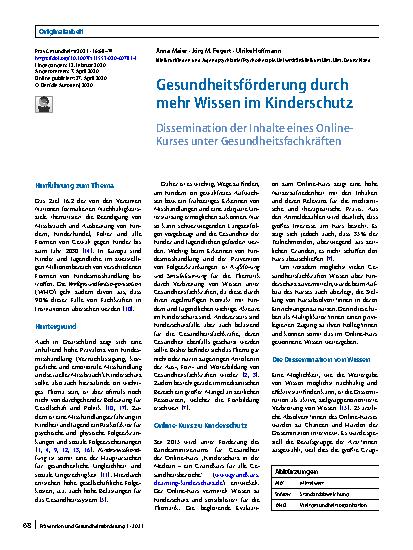 Vorschauseite 1: Gesundheitsförderung durch mehr Wissen im Kinderschutz