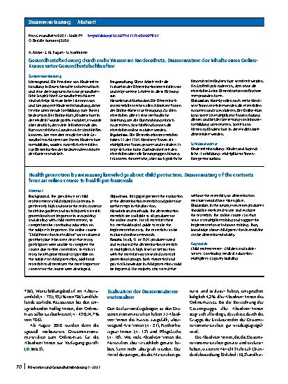 Vorschauseite 3: Gesundheitsförderung durch mehr Wissen im Kinderschutz