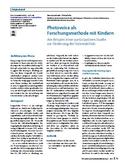 Vorschauseite 1: Photovoice als Forschungsmethode mit Kindern