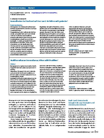 Vorschauseite 3: Gesundheit in der Stadt und auf dem Land