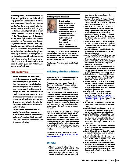 Vorschauseite 5: Gesundheit in der Stadt und auf dem Land