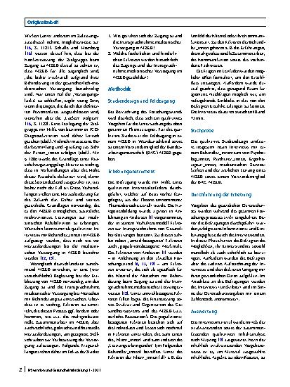 Vorschauseite 2: Medizinische Versorgung in Medizinischen Behandlungszentren für Erwachsene mit geistiger und schwerst-mehrfacher Behinderung (MZEB): eine qualitative Studie zu aktuellen Herausfor…