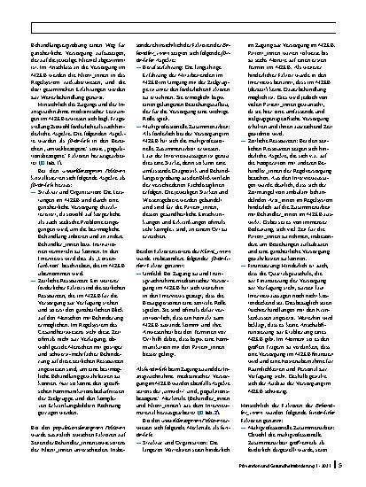 Vorschauseite 5: Medizinische Versorgung in Medizinischen Behandlungszentren für Erwachsene mit geistiger und schwerst-mehrfacher Behinderung (MZEB): eine qualitative Studie zu aktuellen Herausfor…