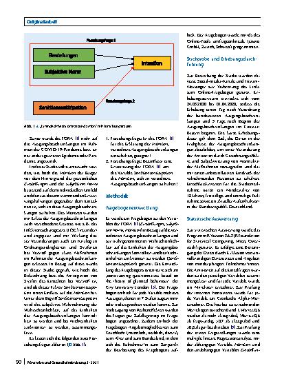 Vorschauseite 2: No way out? Intention zur Einhaltung von Corona-Ausgangsbeschränkungen im Kontext einer „extended theory of reasoned action“