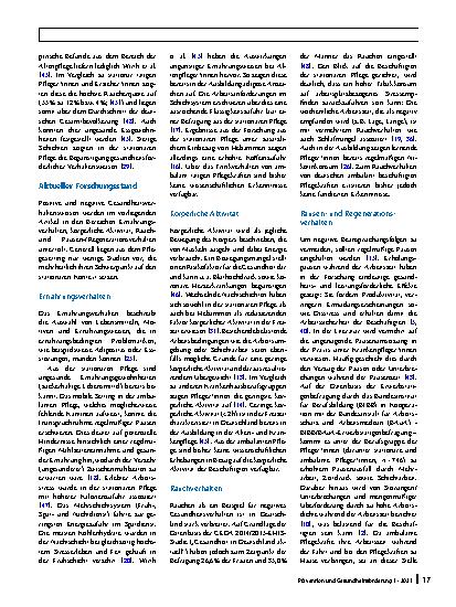 Vorschauseite 2: Das Gesundheitsverhalten von Pflegekräften – aktueller Forschungsstand, Potenziale und mögliche Herausforderungen