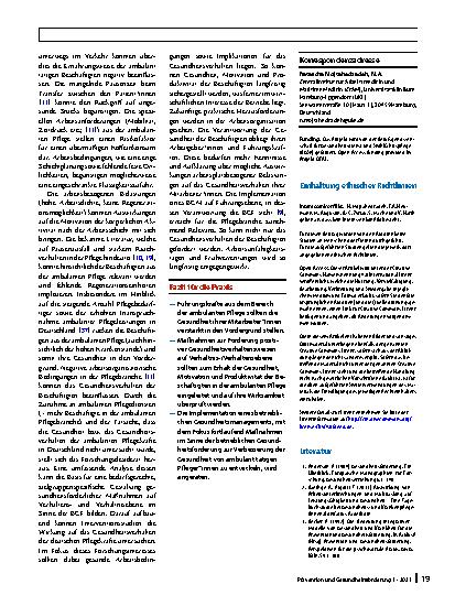 Vorschauseite 4: Das Gesundheitsverhalten von Pflegekräften – aktueller Forschungsstand, Potenziale und mögliche Herausforderungen