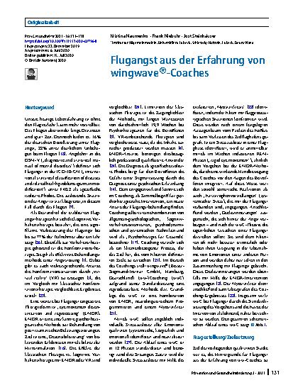 Vorschauseite 1: Flugangst aus der Erfahrung von wingwave®-Coaches