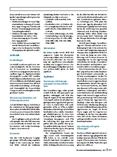 Vorschauseite 2: Welchen Nutzen bringen Gesundheits-Apps für die Primärversorgung? Ergebnisse einer Befragung von Allgemeinmedizinern