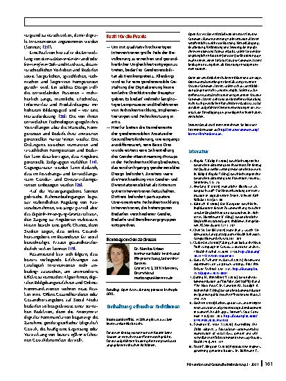 Vorschauseite 5: Geschlechtersensible Gestaltung digitaler Gesundheitsförderung