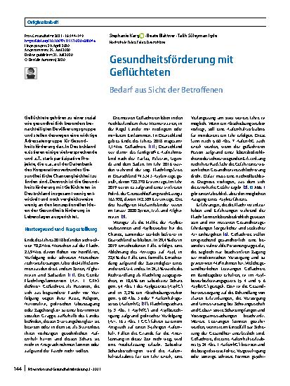 Vorschauseite 1: Gesundheitsförderung mit Geflüchteten