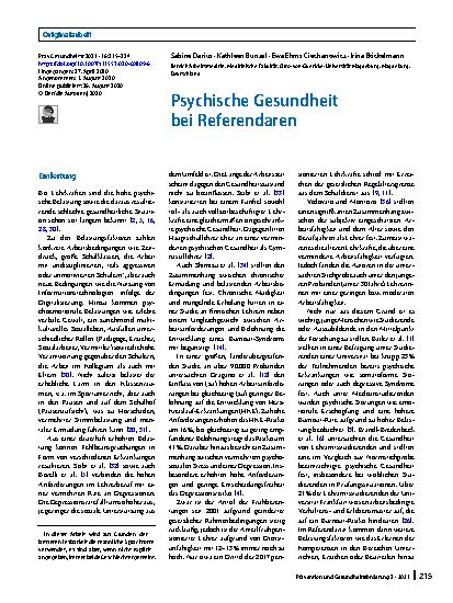 Vorschauseite 1: Psychische Gesundheit bei Referendaren
