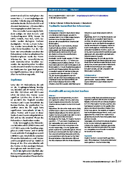 Vorschauseite 3: Psychische Gesundheit bei Referendaren