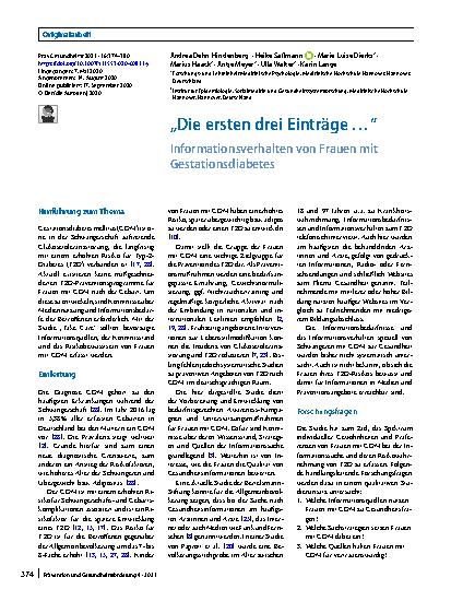 Vorschauseite 1: „Die ersten drei Einträge …“