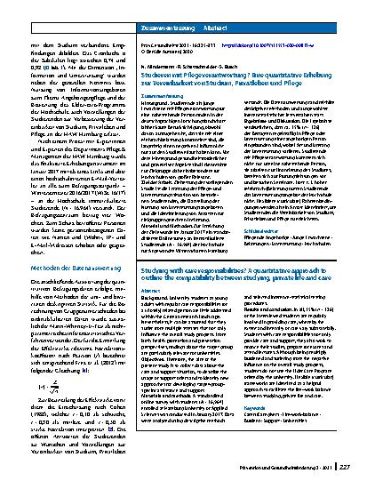 Vorschauseite 3: Studieren mit Pflegeverantwortung?