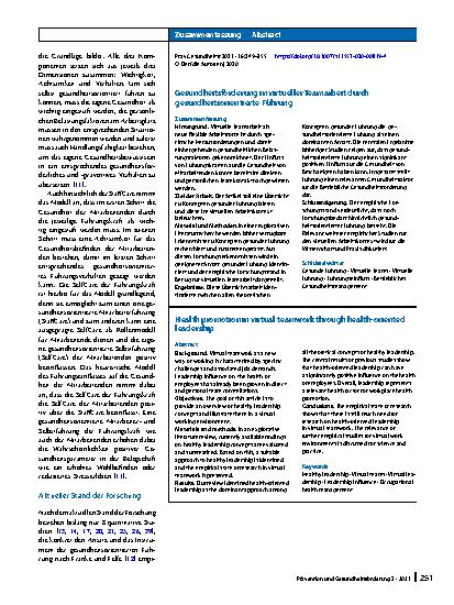 Vorschauseite 3: Gesundheitsförderung in virtueller Teamarbeit durch gesundheitsorientierte Führung