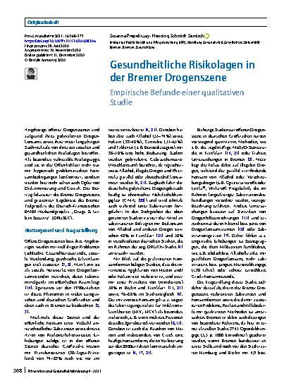 Vorschauseite 1: Gesundheitliche Risikolagen in der Bremer Drogenszene