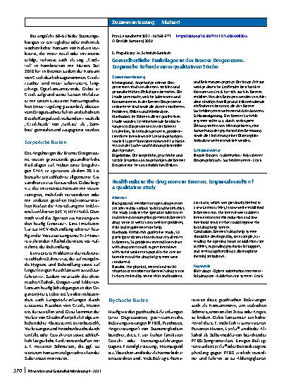 Vorschauseite 3: Gesundheitliche Risikolagen in der Bremer Drogenszene