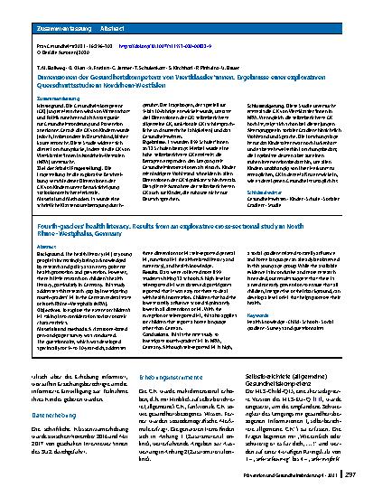 Vorschauseite 2: Dimensionen der Gesundheitskompetenz von Viertklässler*innen