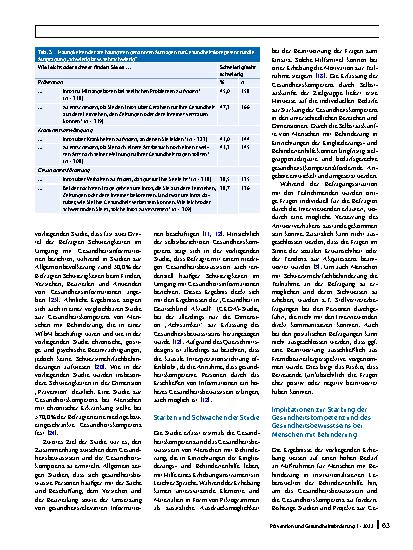 Vorschauseite 5: Gesundheitsbewusstsein und Gesundheitskompetenz von Menschen mit Behinderung