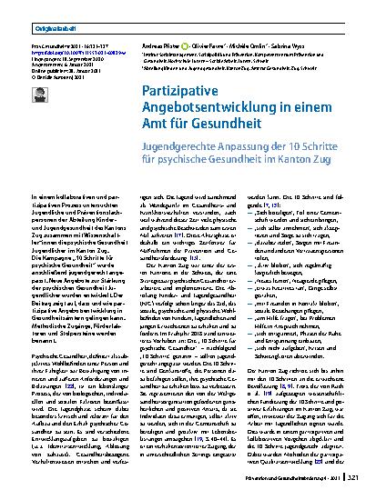 Vorschauseite 1: Partizipative Angebotsentwicklung in einem Amt für Gesundheit