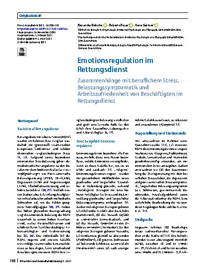 Vorschauseite 1: Emotionsregulation im Rettungsdienst