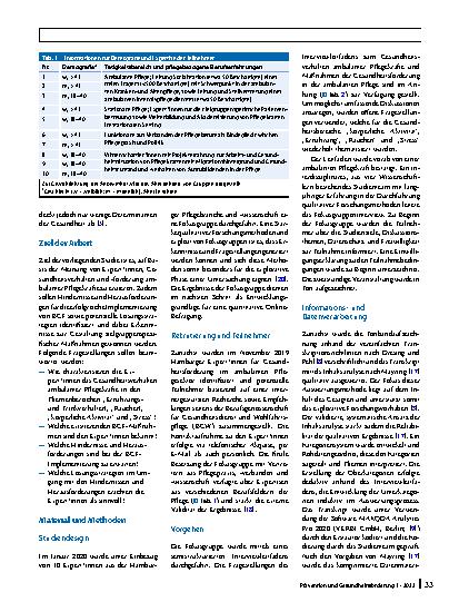 Vorschauseite 2: Gesundheitsverhalten und -förderung von ambulanten Pflegekräften