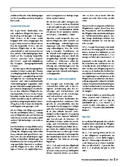 Vorschauseite 4: Gesundheitsverhalten und -förderung von ambulanten Pflegekräften