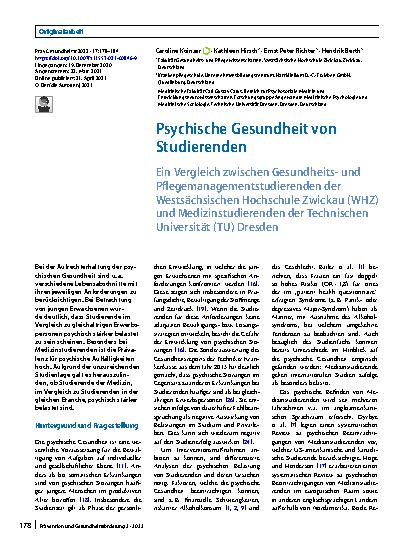 Vorschauseite 1: Psychische Gesundheit von Studierenden