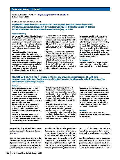 Vorschauseite 3: Psychische Gesundheit von Studierenden