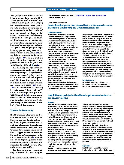 Vorschauseite 3: Gesundheitskompetenz und Gesundheit von Studierenden unter besonderer Betrachtung der Lehramtsstudierenden
