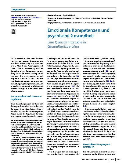 Vorschauseite 1: Emotionale Kompetenzen und psychische Gesundheit