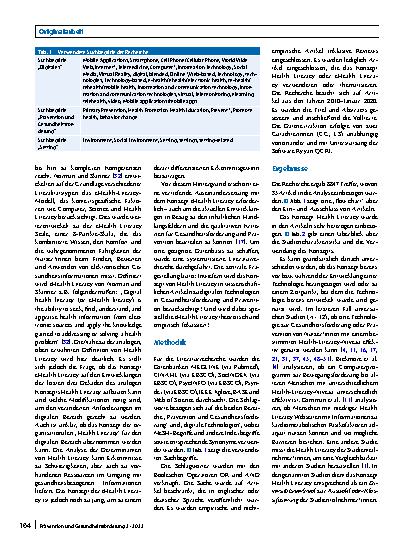 Vorschauseite 2: eHealth Literacy als Grundlage zur Entwicklung digitaler Technologien in der Gesundheitsförderung und Prävention? Eine systematische Übersicht der Literatur