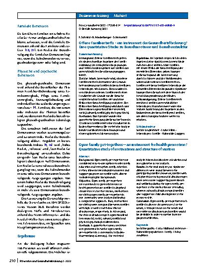 Vorschauseite 3: Offene Familientreffs – ein Instrument der Gesundheitsförderung?